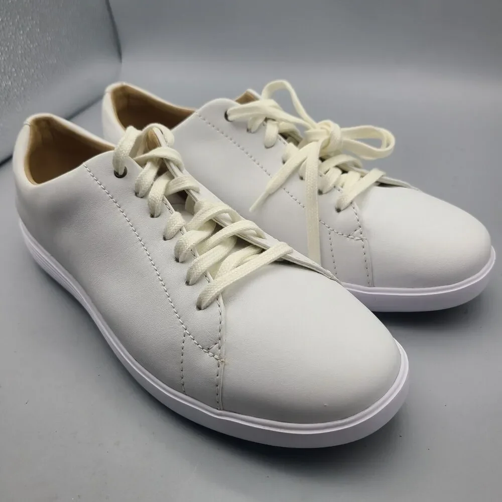 Cole Haan Grand Crosscourt II White Leather Lace-up Sneakers Women Sz 10 new